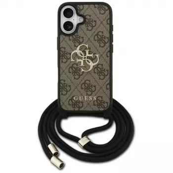 Guess 4G Big Logo Cord Strap Crossbody-cover til iPhone 17 brun