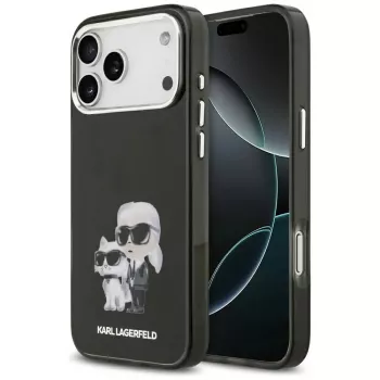 Karl Lagerfeld IML Aquarelle Karl & Choupette & Logo MagSafe-cover til iPhone 17 Pro (sort)