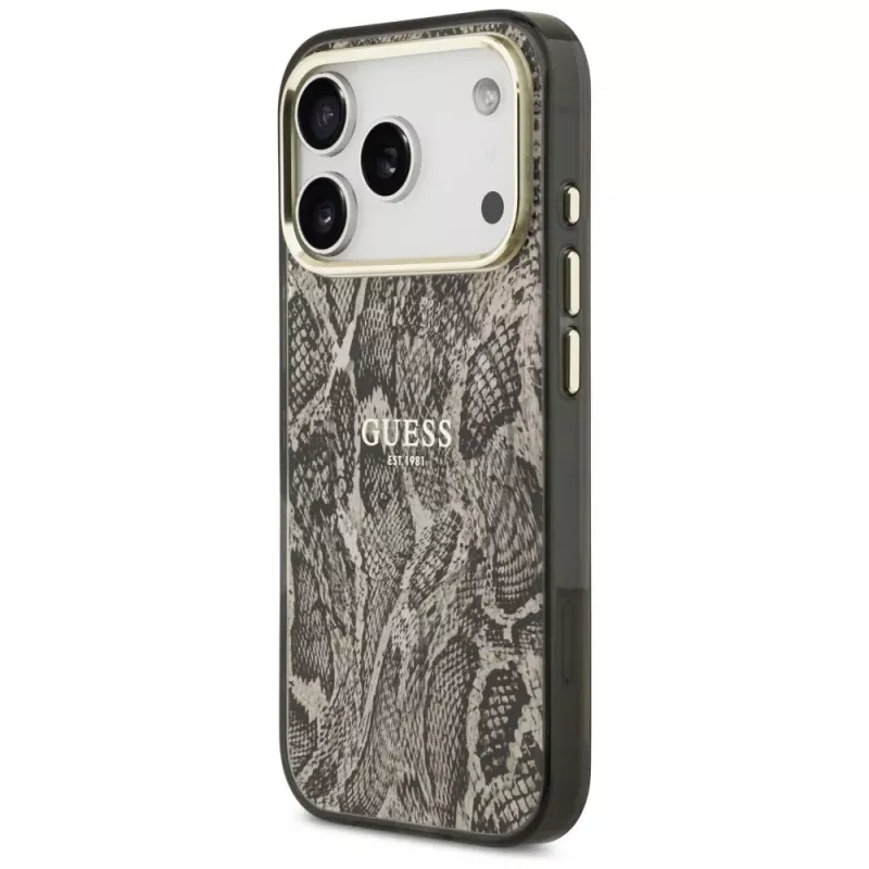 Guess Python Pattern MagSafe-cover til iPhone 17 Pro brun