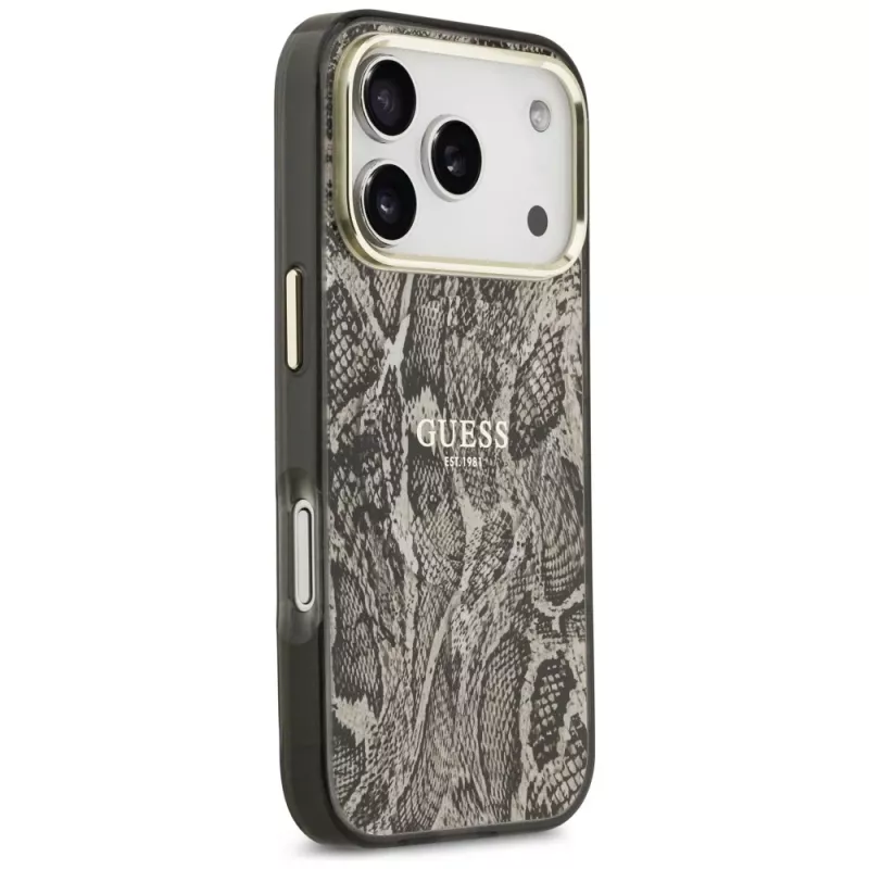 Guess Python Pattern MagSafe-cover til iPhone 17 Pro brun