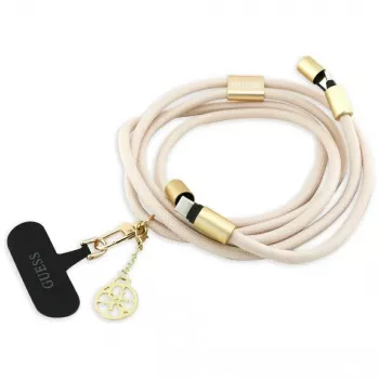 Guess Crossbody Strap 4G Charm - Universal mobilrem / USB-C til USB-C-kabel 1,5 m (beige)