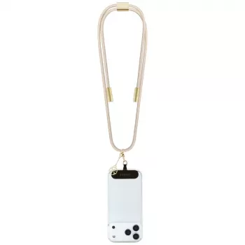 Guess Crossbody Strap 4G Charm - Universal mobilrem / USB-C til USB-C-kabel 1,5 m (beige)