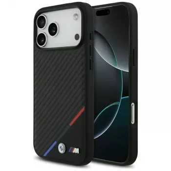 BMW M Carbon Tricolor Line MagSafe-cover til iPhone 17 Pro Max sort