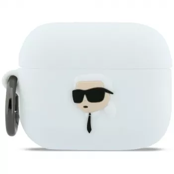 KARL LAGERFELD Silikone Karl Head 3D-cover til AirPods Pro 3 hvid