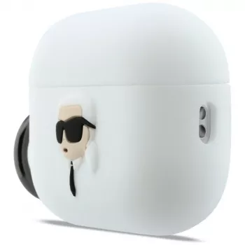 KARL LAGERFELD Silikone Karl Head 3D-cover til AirPods Pro 3 hvid