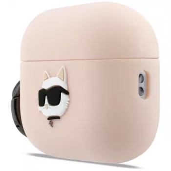 Karl Lagerfeld Silikone Choupette Head 3D-cover til AirPods Pro 3, pink