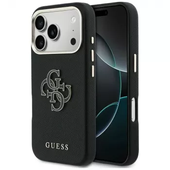 Guess FW Resin Logo Bagcover til Apple iPhone 17 Pro, sort