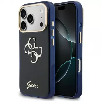 Guess IML 4G Script Metal Case til Apple iPhone 17 Pro Max - blå