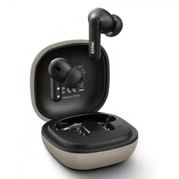 BMW LeatherMetal Logo TWS Bluetooth-høretelefoner med ENC, taupe