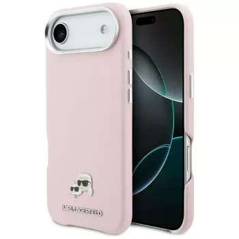 KARL LAGERFELD Karl & Choupette Head Pins Saffiano MagSafe-cover til Apple iPhone Air, pink