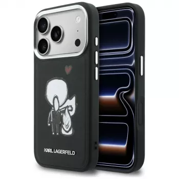 KARL LAGERFELD Karl & Choupette Back Logo MagSafe-cover til iPhone 17 Pro Max, sort