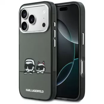 KARL LAGERFELD IML Karl & Choupette Peekaboo Logo MagSafe-cover til Apple iPhone 17 Pro, sort