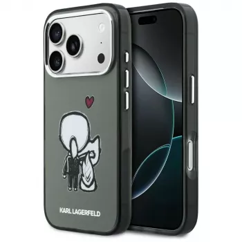 KARL LAGERFELD Karl & Choupette Back MagSafe-cover til iPhone 17 Pro Max, sort