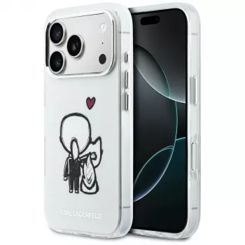 Karl Lagerfeld Karl & Choupette Back MagSafe-cover til iPhone 17 Pro Max, transparent