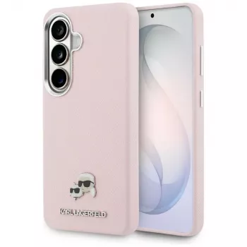 Karl Lagerfeld Saffiano KC Metal Logo MagSafe Case til Samsung Galaxy S26 - pink