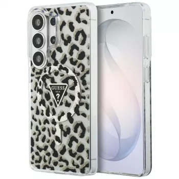 Guess IML Leopard Print Triangle MagSafe Case til Samsung Galaxy S26 Ultra (sort)