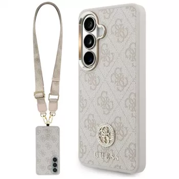 Guess 4G Big Rhinestone Triangle Strap MagSafe Telefoncover & Snorsæt til Samsung Galaxy S26, Pink