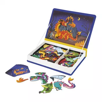 Janod Magnetibook Drager magnetisk bogspil – drage-fantasytema
