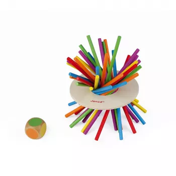 Janod Crazy Sticks balancespil – færdighedsspil i træ til 1–4 spillere, flerfarvet