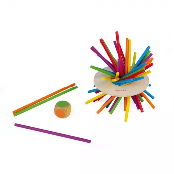 Janod Crazy Sticks balancespil – færdighedsspil i træ til 1–4 spillere, flerfarvet