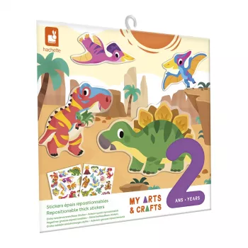 Janod My Arts & Crafts dinosaur genanvendeligt klistermærkesæt til småbørn 2+