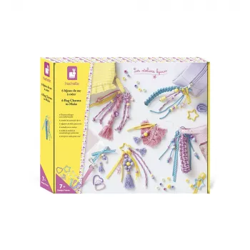 Janod DIY bag charm kreativt sæt til nøgleringe, filt-perlesæt, fra 7 år