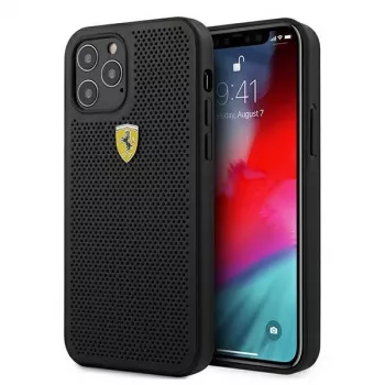 Ferrari FESPEHCP12MBK iPhone 12/12 Pro 6,1 inch sort Hardcase On Track Perforated