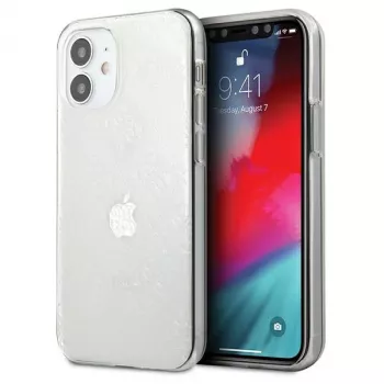 Guess GUHCP12S3D4GTR iPhone 12 mini transparent hårdt cover 4G 3D Pattern Collection