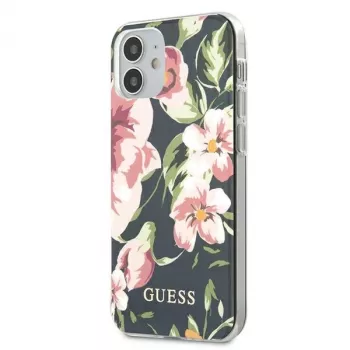 Guess Flower Collection Bagcover til Apple iPhone 12 Mini - navy