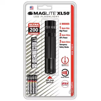 MAGLITE XL50 LED Flashlight 200 Lumens Black