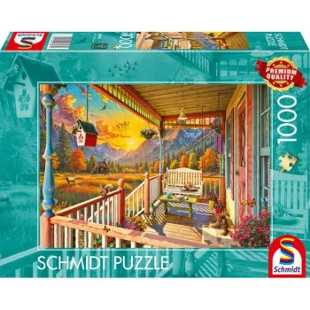 SCHMIDT SPIELE Bergland-Veranda (1000 Pieces) Jigsaw Puzzle