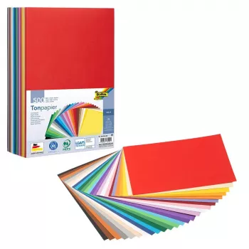 Folia hobbypapir blandede farver 130 g/m² 500 ark - A4