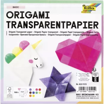 Folia transparent foldepapir 15 x 15 cm, 50 ark, 42 g/m²