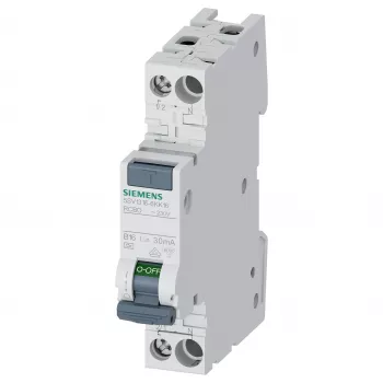 Siemens 5SV13166KK16 RCBO 2-polet 16 A 30 mA, B-karakteristik, type A, 6 kA