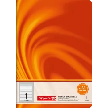 Brunnen Vivendi A5 skrivebog, kontrastlinjer, linjering 1, orange
