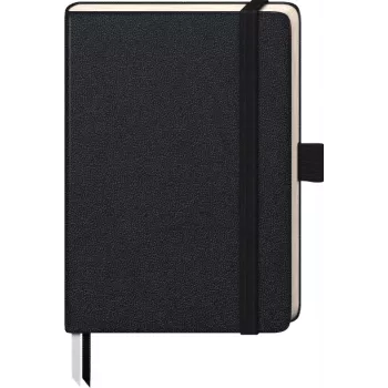 BRUNNEN KOMPAGNON notesbog A6 linjeret - 96 blade, hardcover, sort