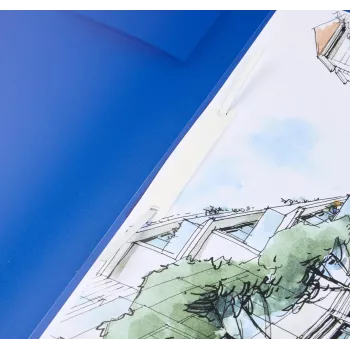 BRUNNEN FACT! rapportmappe PP gennemsigtig blå DIN A4 metalstift 150 ark