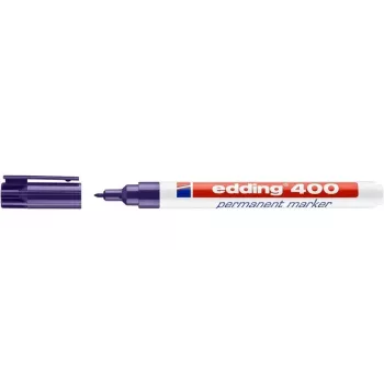 EDDING 400 permanentmarker violet rund spids 1 mm plastskaft til pap, glas, læder, metal, plast, træ