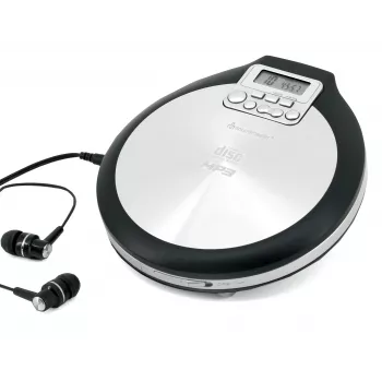 Soundmaster CD9220 Portable CD Player with 40s Anti-Shock, DBBS, Black/Silver