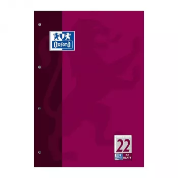 Oxford Skriveblok A4 linjeret Lineatur 22, 80 blade, 90 g/m², hvid