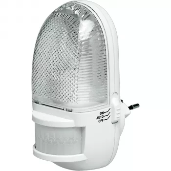 REV natlampe med bevægelsessensor, LED, 1.5W, 100lm, varm hvid, PIR-sensor, hvid