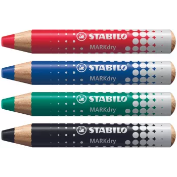 STABILO MARKdry whiteboard-marker sæt med 4 penne i etui