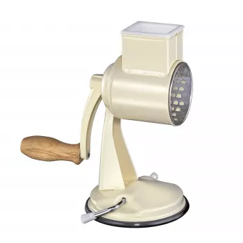 Zassenhaus tromlerive Classic Cream – 3-tromle rotationsrive med rustfrie ståltromler, sugefod, ergonomisk håndsving