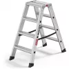 Hailo Master D100 2 x 4 trin trappestige - dobbeltsidet aluminiumstrappestige, 150 kg bæreevne, EN 131