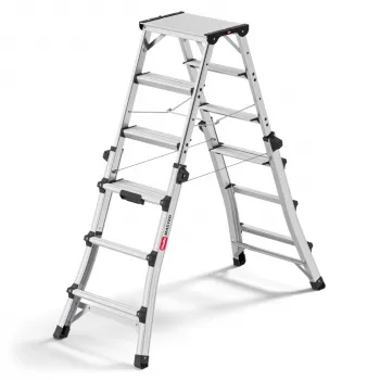 Hailo Master DTL100 2x4 - 2x6 trin teleskop-kombinationsstige 150 kg aluminium