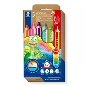 STAEDTLER Noris Junior 3-i-1 farveblyantsæt til børn PEFC 140 C6P2