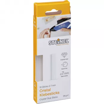 STEINEL 7mm Cristal varmlimstifter (16-pak) - transparente EVA-limstifter til 7mm varmlimpistoler