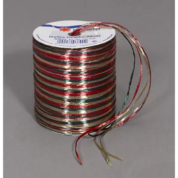 C.E. Pattberg gavebånd raffia glans rød/brun/grøn 3,0 mm x 50,0 m