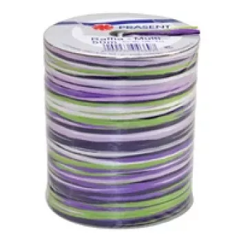 C.E. PATTBERG raffia-gavebånd mat lilla/grøn/hvid 3,0 mm x 50,0 m
