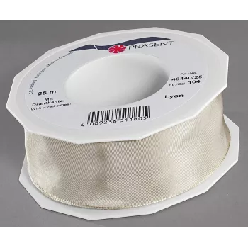 C.E. Pattberg gavebånd LYON glossy creme 40,0 mm x 25,0 m